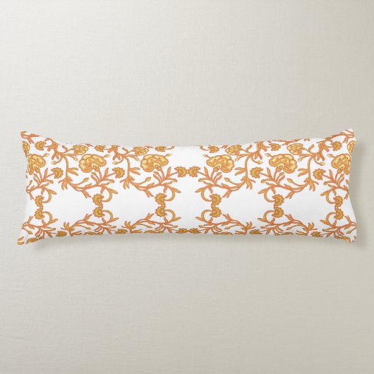 Coussins Longs avec fond d'écran orange et blanc élégant (Devant)