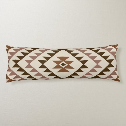 Coussins Longs Aztec Diamond Motif Design Browns+Cream (Dos)