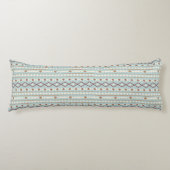 Coussins Longs Aztec Formes Motif Rusts Crème Turquoise-Bleu (Devant)