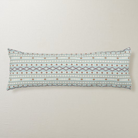 Coussins Longs Aztec Formes Motif Rusts Crème Turquoise-Bleu (Devant)