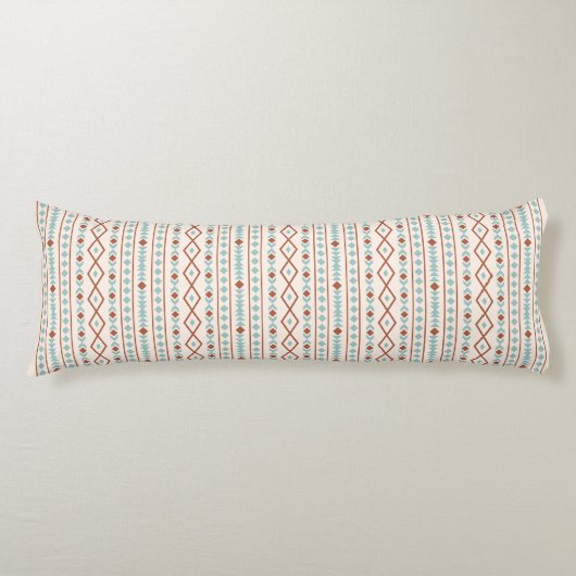 Coussins Longs Aztec Formes V Motif rouille Crème Turquoise (Devant)