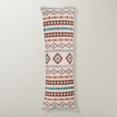 Coussins Longs Aztec Rusts Crème Turquoise Motifs Mixtes V Motif (devant Vertical)