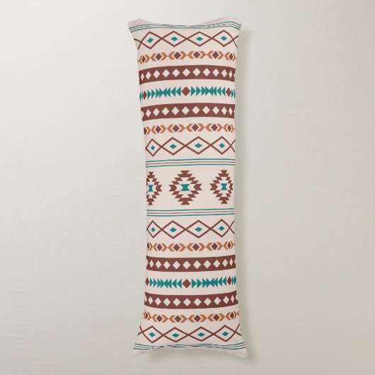 Coussins Longs Aztec Rusts Crème Turquoise Motifs Mixtes V Motif (devant Vertical)