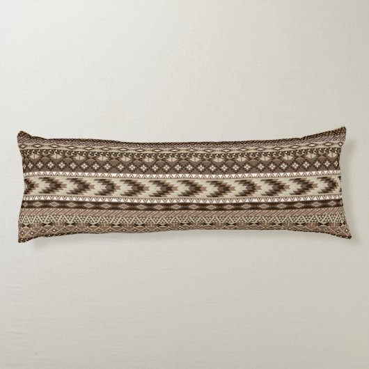Coussins Longs Aztec Tribal Print Neutral Browns Beige Taupe (Dos)