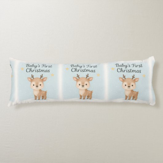 Coussins Longs Baby first christmas reindeer cozy nursery (Devant)