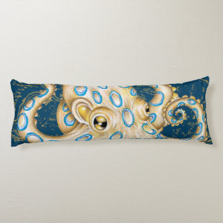 Coussins Longs Bague bleue Octopus Indigo Carte Vintage Nautique