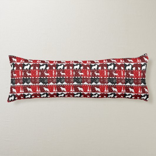 Coussins Longs Balai nordique Sweater Blanc Animaux d'hiver Buffa (Devant)