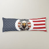 Coussins Longs Bald Eagle Bust avec l'Arrière - plan du drapeau a (Dos)