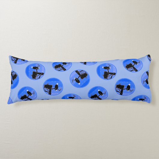 Coussins Longs Bald Eagle en hiver - Art original de la faune (Devant)