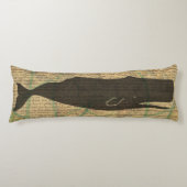 Coussins Longs Baleine antique Vie marine (Devant)