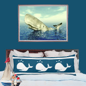 COUSSINS LONGS BALEINE BLEUE BLANCHE