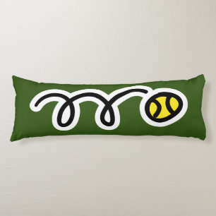 Coussins Longs Balle de tennis drôle dessin animé nom personnalis