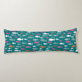 Coussins Longs Banc de poissons verts (Dos)
