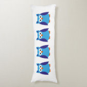 Coussins Longs Bande dessinée bleue de hibou (Devant (Vertical))