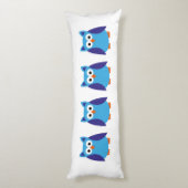 Coussins Longs Bande dessinée bleue de hibou (Dos (Vertical))