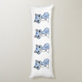 Coussins Longs Bande dessinée mignonne de chat bleu (Dos (Vertical))