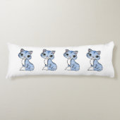 Coussins Longs Bande dessinée mignonne de chat bleu (Devant)