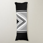 Coussins Longs Bande grise noire diagonale (Devant (Vertical))