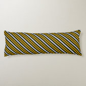 Coussins Longs Bandes arc-en-ciel blanc jaune (Dos)