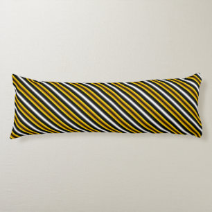 Coussins Longs Bandes arc-en-ciel blanc jaune