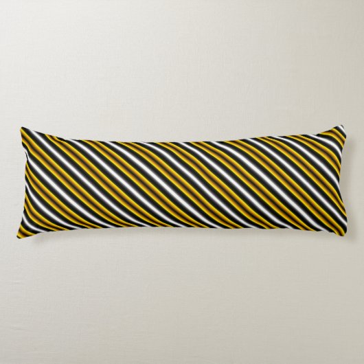 Coussins Longs Bandes arc-en-ciel blanc jaune (Devant)