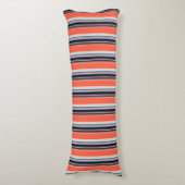 Coussins Longs Bandes bleues orange (Devant (Vertical))