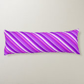 Coussins Longs Bandes de bonbons en couches - violet et orchidée (Dos)