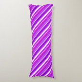 Coussins Longs Bandes de bonbons en couches - violet et orchidée (Devant (Vertical))