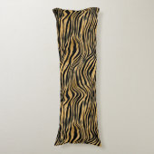 Coussins Longs Bandes de tigres noir et or (Devant (Vertical))