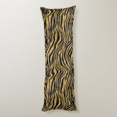 Coussins Longs Bandes de tigres noir et or (Dos (Vertical))