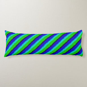 Coussins Longs Bandes de verre brisé bleu vert