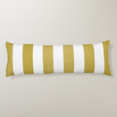 Coussins Longs Bandes d'or, Blancs, Motif rayé (Dos)