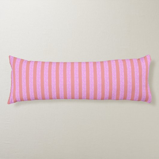 Coussins Longs Bandes géométriques roses (Devant)