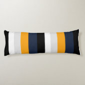 Coussins Longs Bandes jaunes, bleues, blanches et noires (Dos)