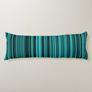 Coussins Longs Bandes noires turquoises