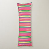 Coussins Longs Bandes vert rose pâle (Dos (Vertical))
