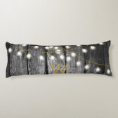 Coussins Longs Barre Rustique Noir Bois Or Chaîne Lumière Monogra (Dos)