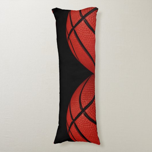 Coussins Longs Basket-ball orange et noir (Devant (Vertical))