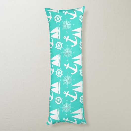 Coussins Longs Bateau côtier bleu turquoise (Dos (Vertical))
