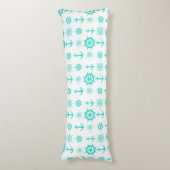 Coussins Longs Bateau côtier bleu turquoise (Devant (Vertical))