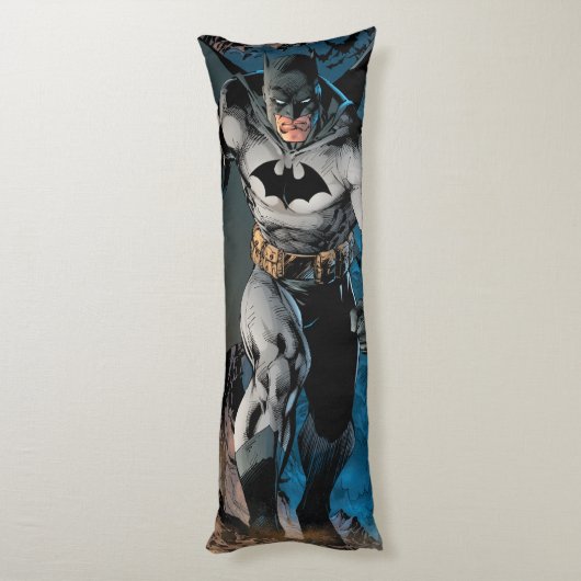 Coussins Longs Batman quittant la grotte des chauves-souris (Dos (Vertical))