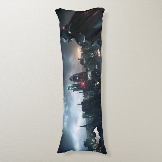 Coussins Longs Batman regarde la ville (Devant (Vertical))