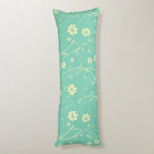 Coussins Longs Beau Beige clair & Vert Délicieuse Motif Floral (Dos (Vertical))