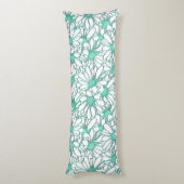 Coussins Longs Beau design floral Turquoise et blanc (Dos (Vertical))