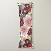 Coussins Longs Beau Motif avec élément floral vert rose (Devant (Vertical))