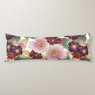 Coussins Longs Beau Motif avec élément floral vert rose