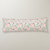 Coussins Longs Beau motif de rose avec le pois bleu (Dos)