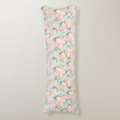 Coussins Longs Beau motif de rose avec le pois bleu (Devant (Vertical))