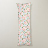 Coussins Longs Beau motif de rose avec le pois bleu (Dos (Vertical))