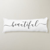 Coussins Longs Beau NOM Blanc noir Script réversible (Devant)